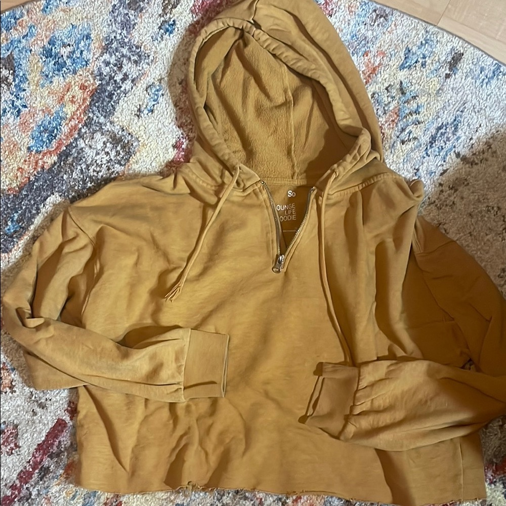 So Cropped Mustard Hoodie